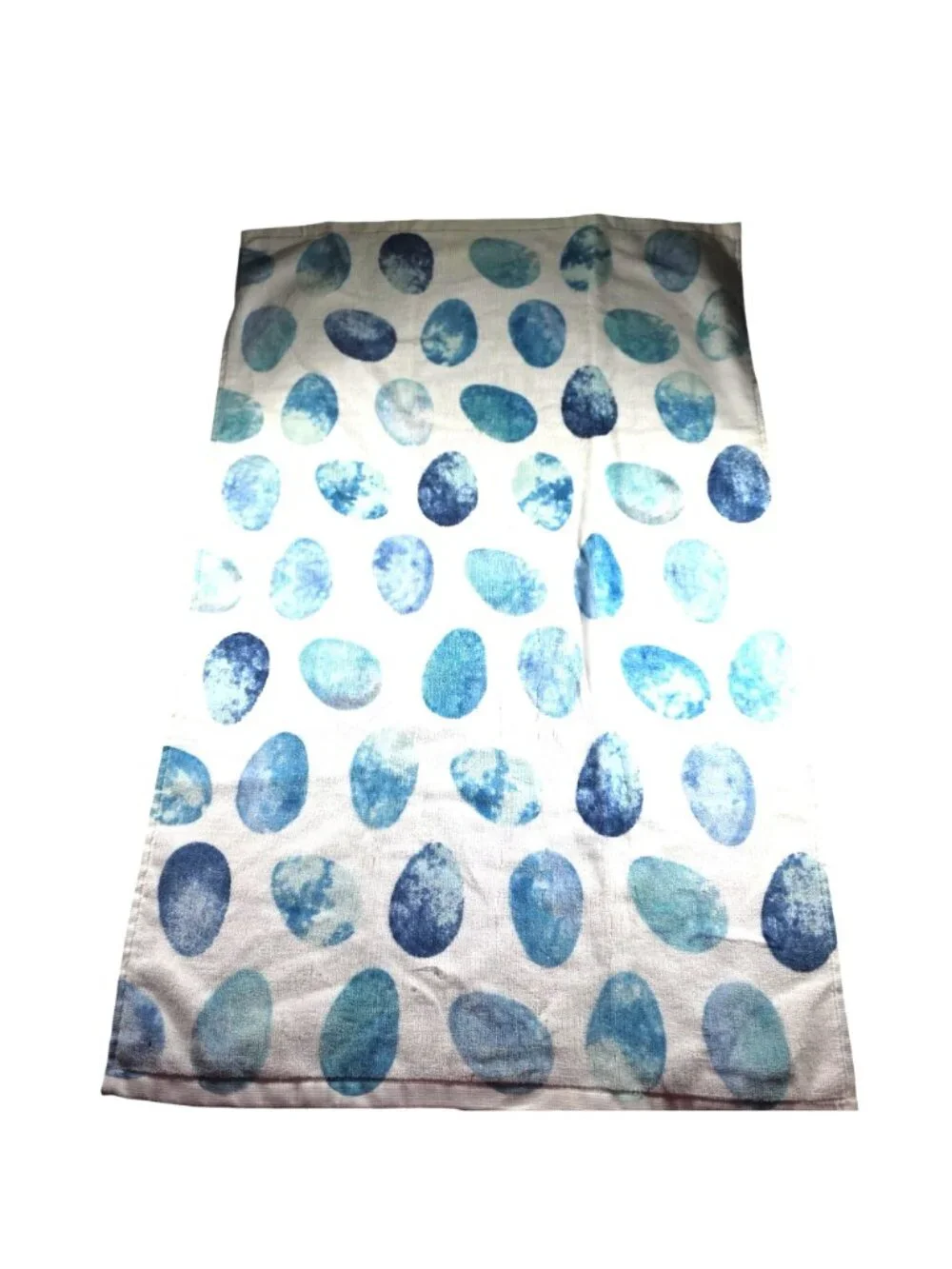 Set of 2 Kitchen hand Towels Isaac Mizrahi New York Blue Egg Print Cotton linens